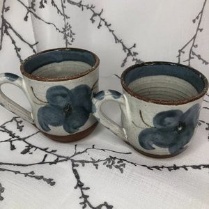 2 Handmade Pottery 7oz Coffee/Tea Mugs